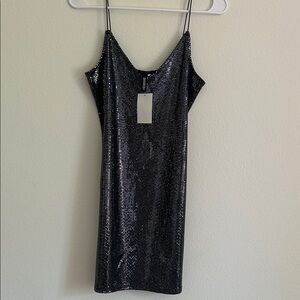 NWT H&M Black Sequin Mini Dress